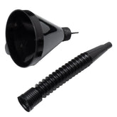 Černý palivový trychtýř 13 cm s integrovaným sítkem