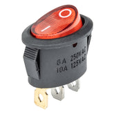 Eliptický vypínač 12V/230V s červeným podsvícením