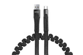 Spirálový kabel USB na micro USB o délce 120 cm
