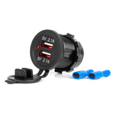 Voděodolná USB autonabíječka se dvěma USB porty pro 12–24 V