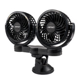 Automobilový ventilátor se dvěma 4palcovými ventilátory a přísavkou