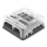 Pojistkový box se 6 pozicemi pro pojistky a LED indikací poruchy