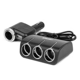 Trojitá zásuvka s USB-A a funkcí autozapalovače