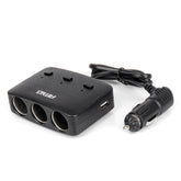 Trojitá zásuvka do autozapalovače se dvěma porty USB-A