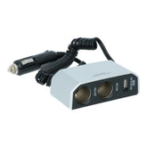 Carpoint dvojitá zásuvka 2x12V 1xUSB-A 2,4A