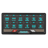RGB 12okruhový spínací panel s dotykovým ovládáním – řídicí panel 12V / 24V