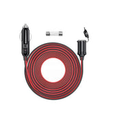 4metrový prodlužovací kabel do autozapalovače 12V/24V – napájecí kabel do auta s 15A pojistkou