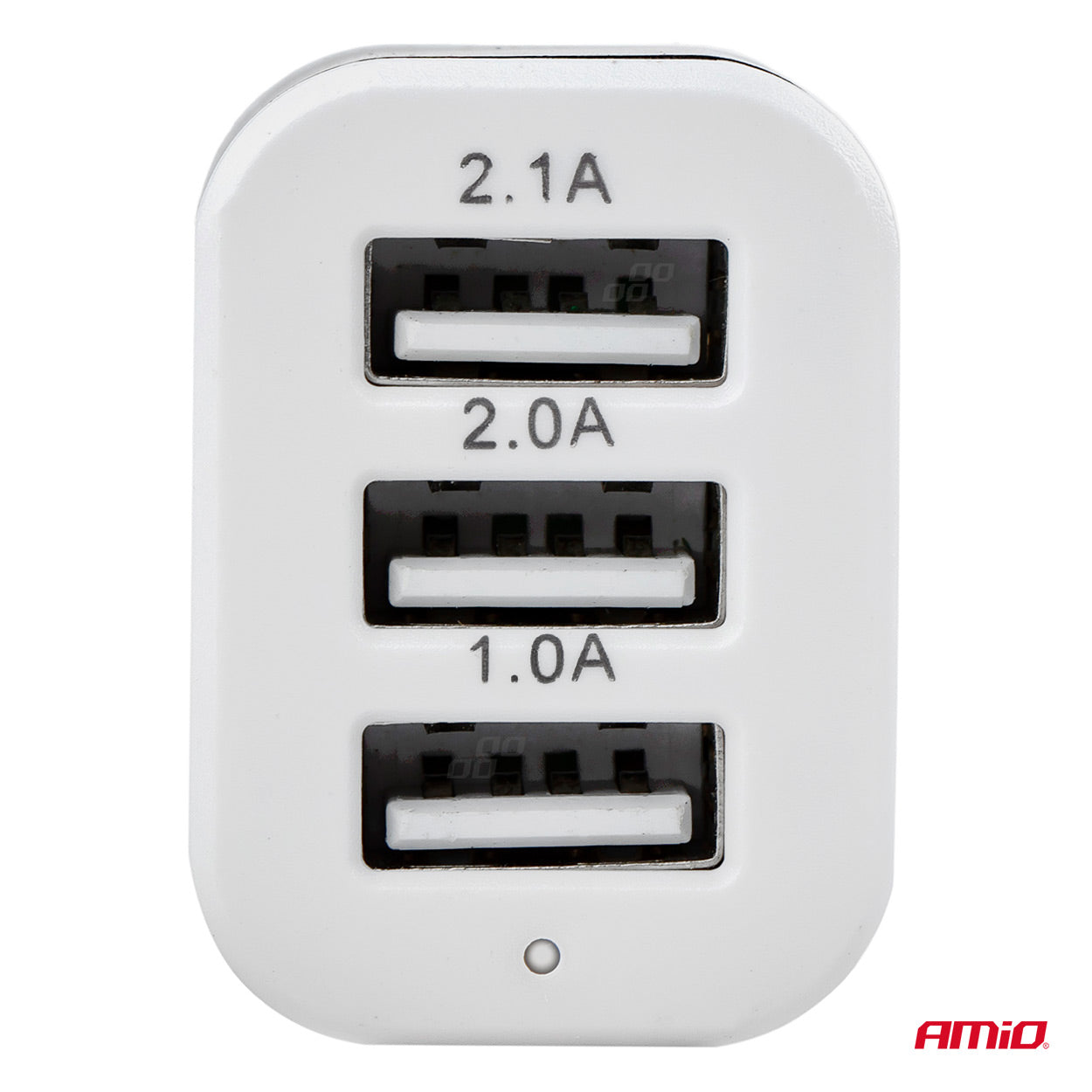 USB autonabíječka se třemi výstupy v bílé barvě