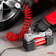 12V auto kompresor se vzduchovou hadicí
