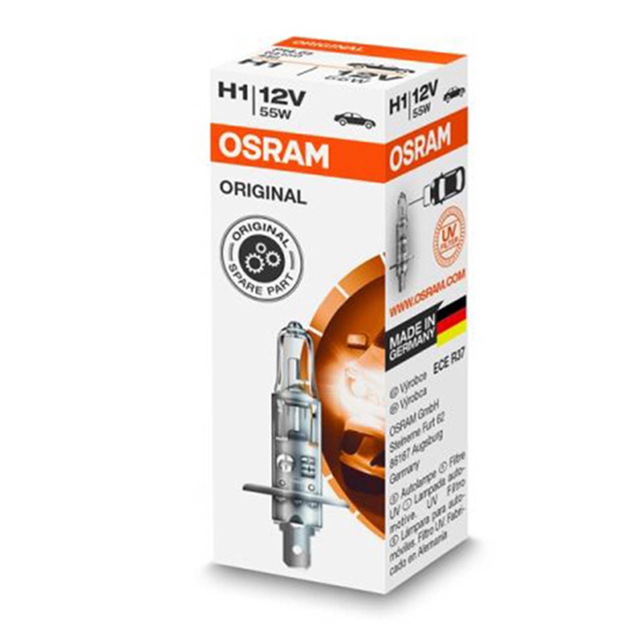 Osram H1 halogenpære 12 V 55 W med P14,5s-sokkel