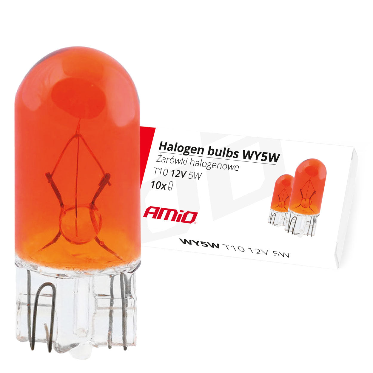 10 jantarových halogenových žárovek WY5W T10 5 W 12 V