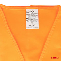 Reflexní vesta z oranžového polyesteru se zapínáním na suchý zip
