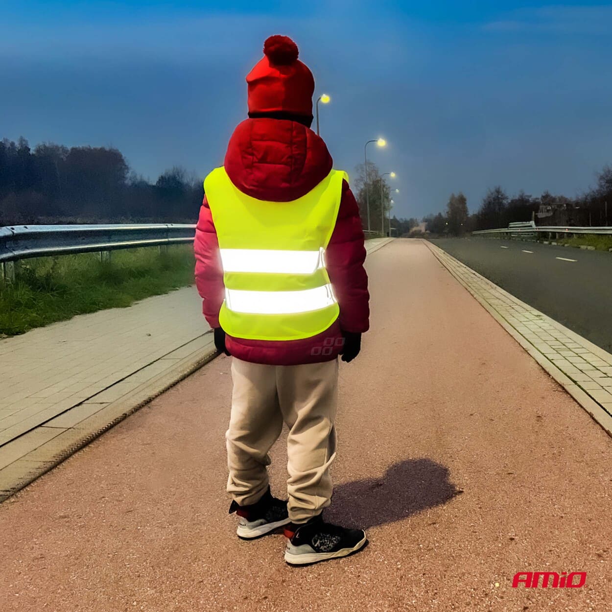 Žlutá bezpečnostní vesta pro děti zepředu