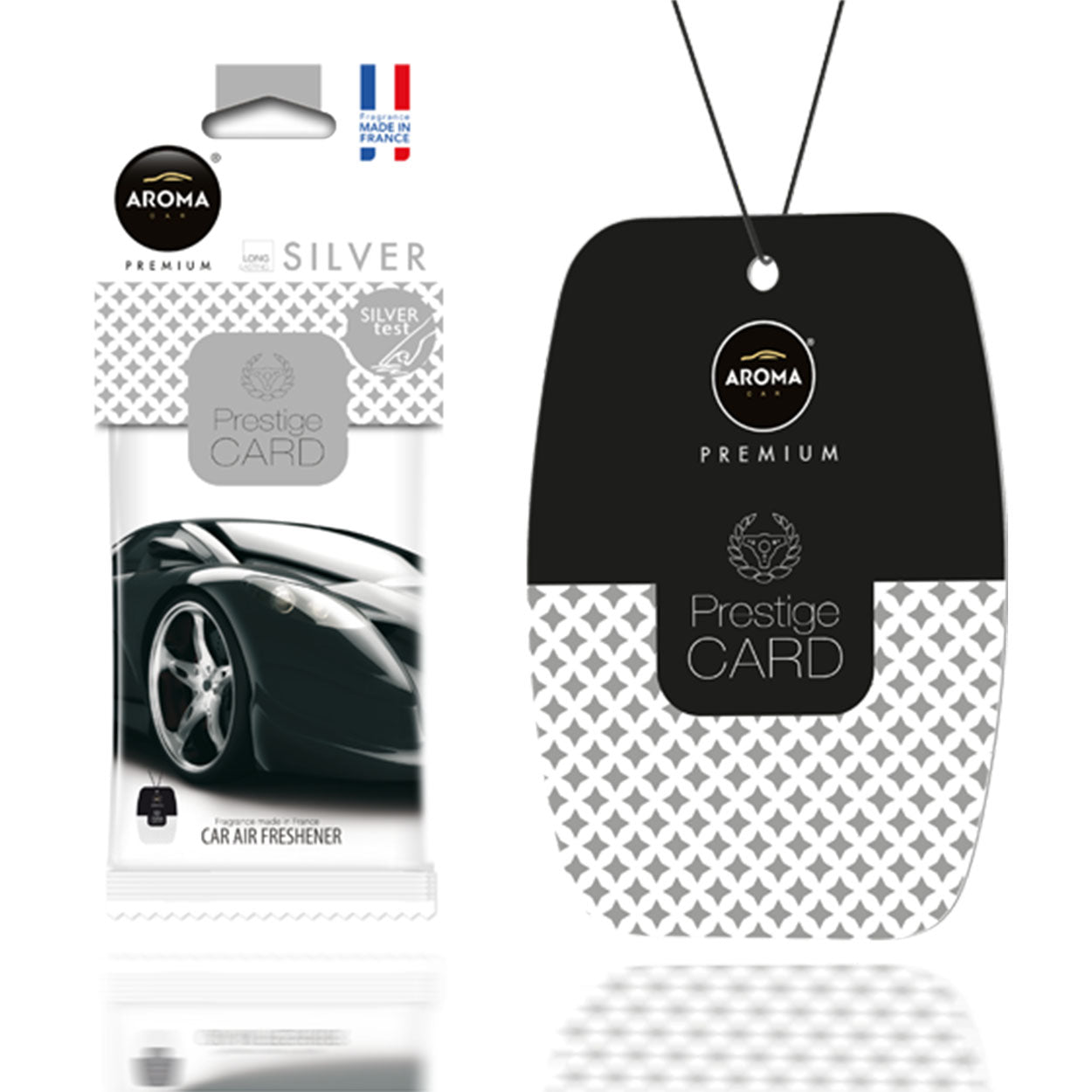 Aroma Prestige Card Silver závěsný osvěžovač vzduchu do auta