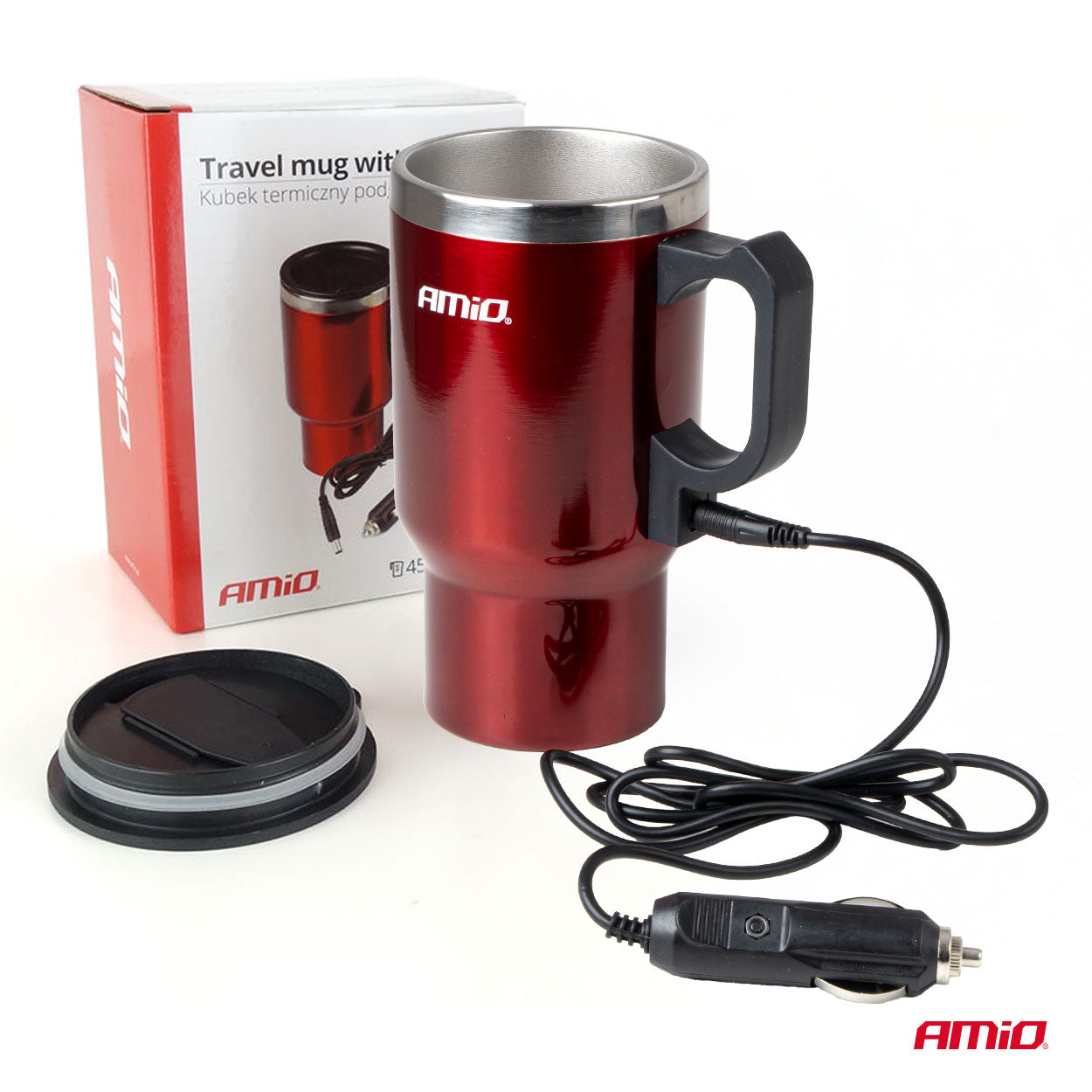 Varná konvice do auta a hrnek 450 ml z nerezové oceli