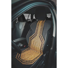 Masážní podložka na sedadlo Carpoint s dřevěnými korálky Classic 126x39 cm 