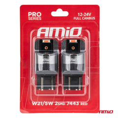 Sæt med 2 røde W21/5W LED-pærer