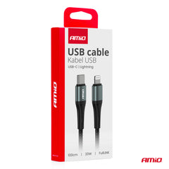 Hvidt USB-C til Lightning kabel til opladning og synkronisering