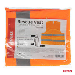 Orange refleksvest med grå refleksbånd