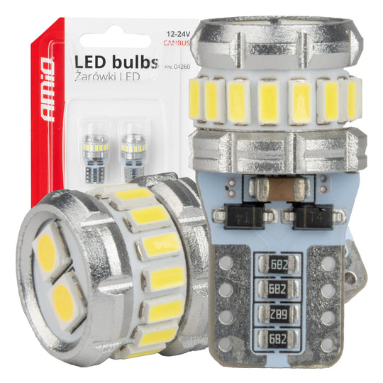 LED žárovka T10 W5W s CANBUS a bílým světlem