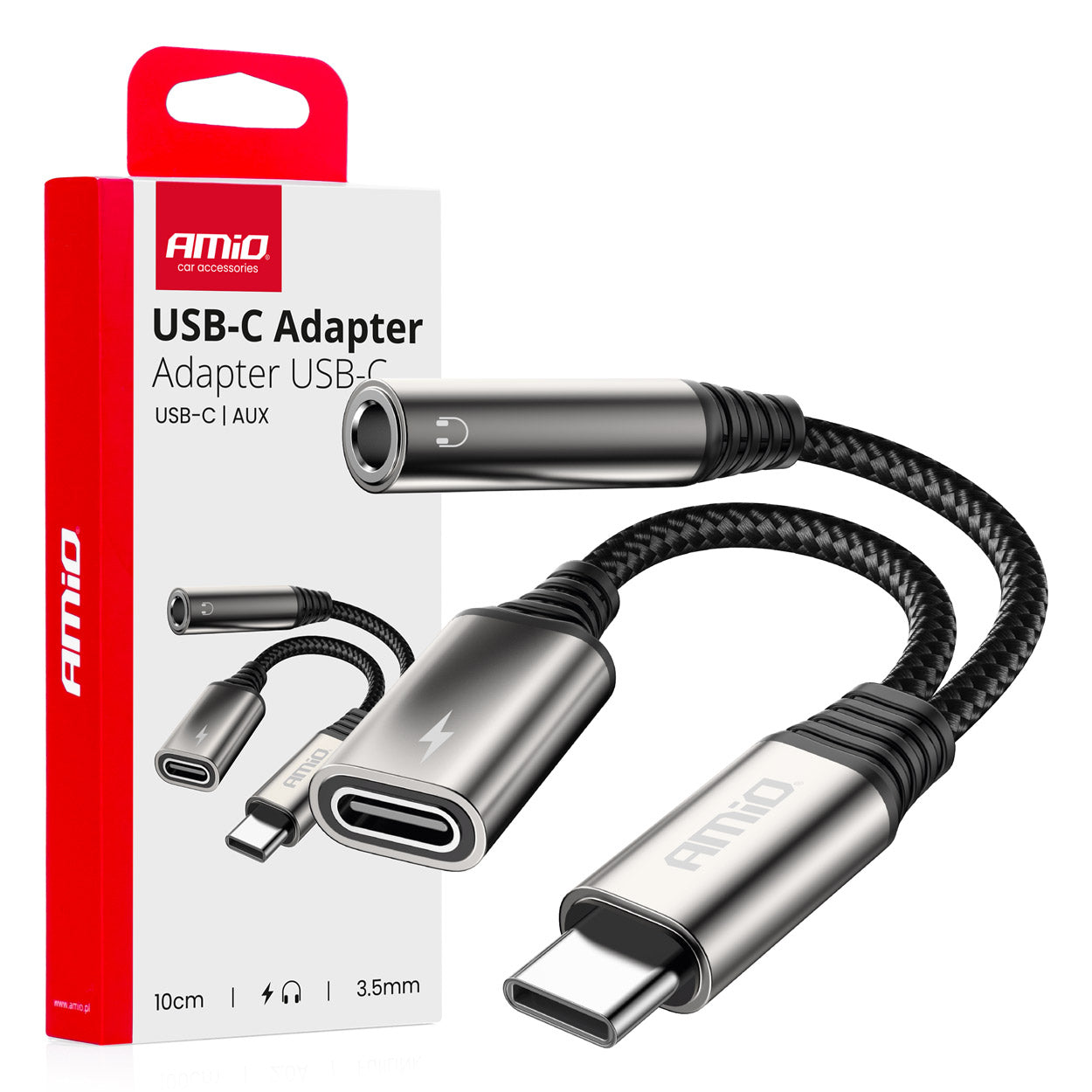 USB-C splitter med USB-C og 3,5 mm Mini Jack, 10 cm