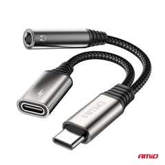 USB-C splitter til opladning og lydtilslutning