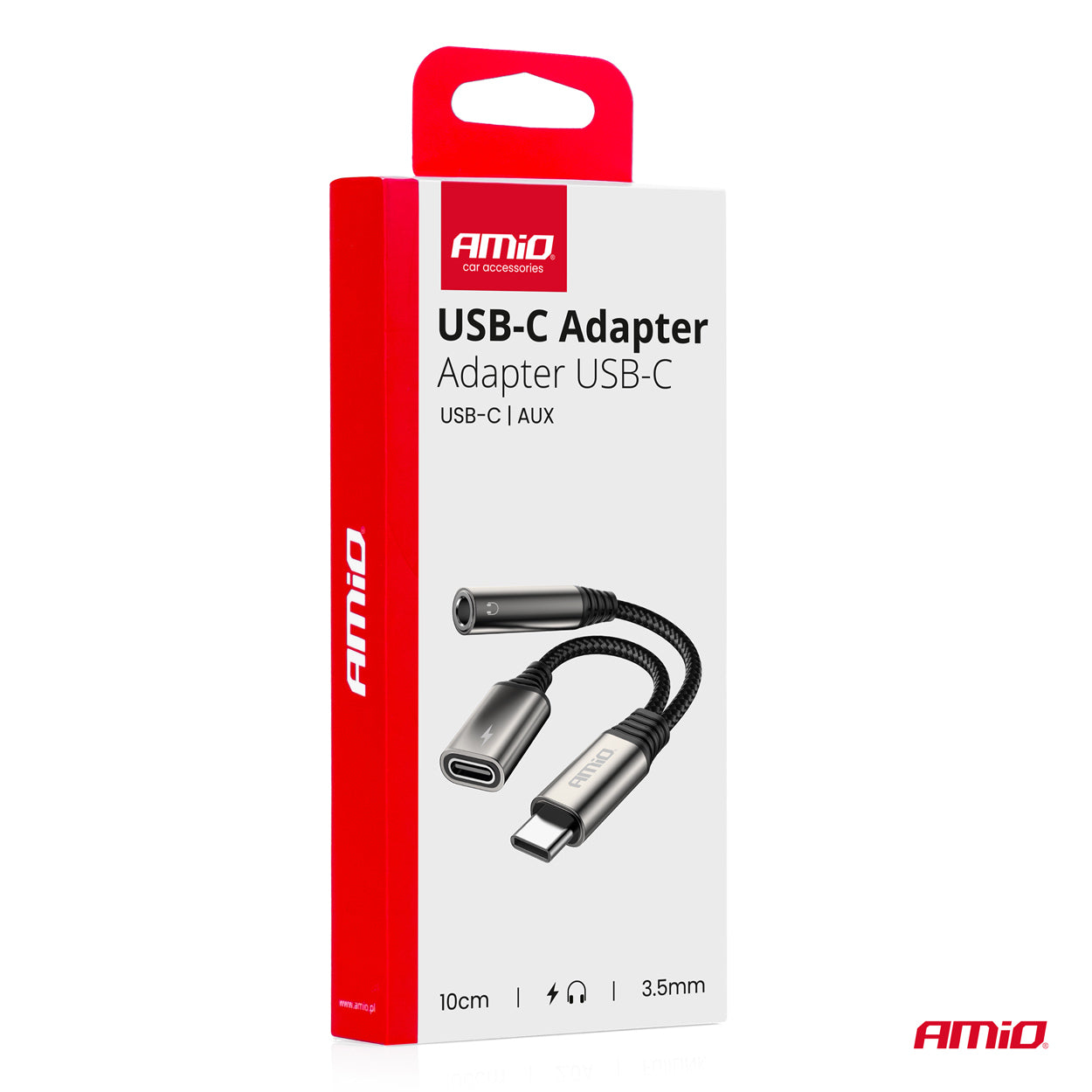 Kompakt USB-C splitter med 10 cm kabel