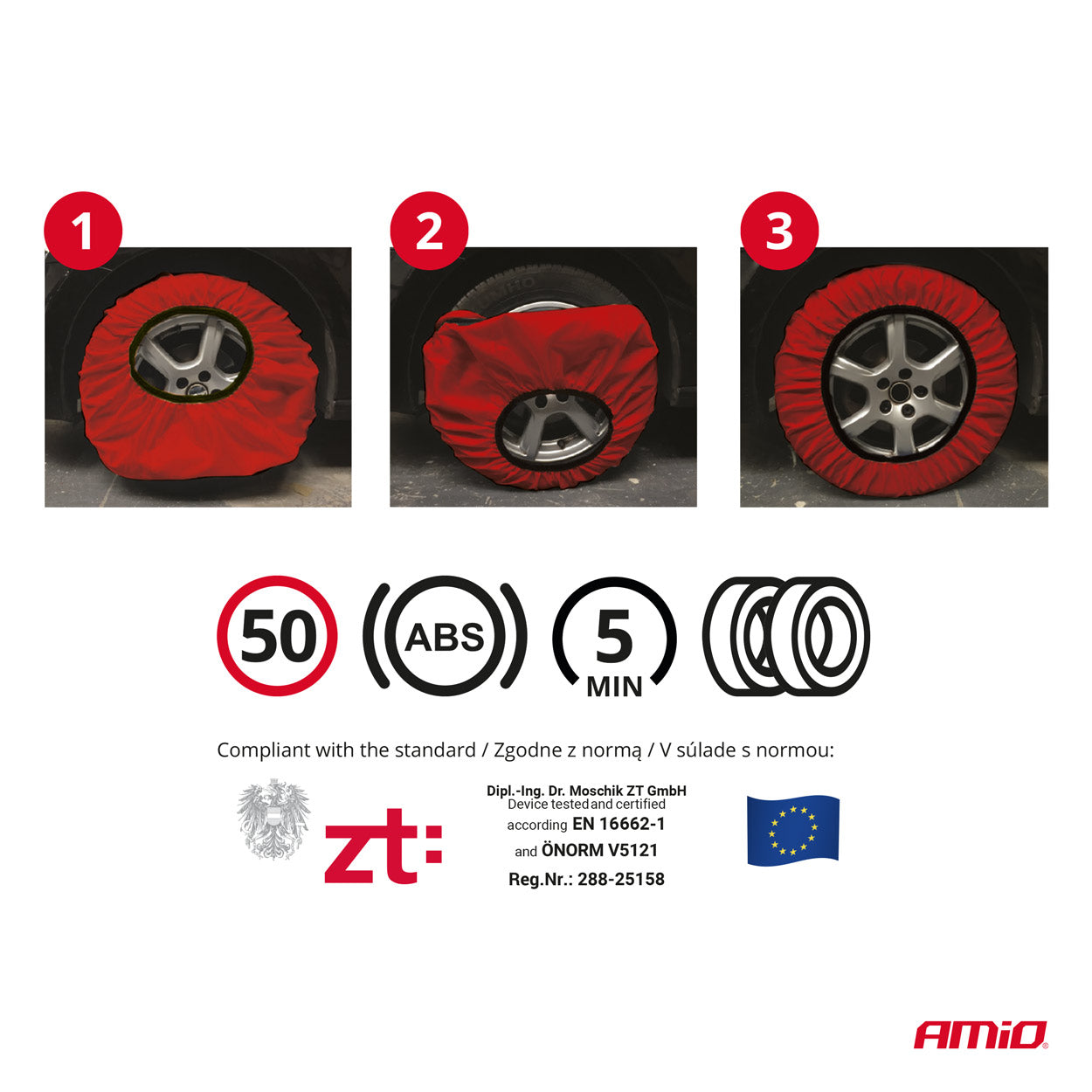 Textilní sněhové řetězy 3D XS s 3D designem