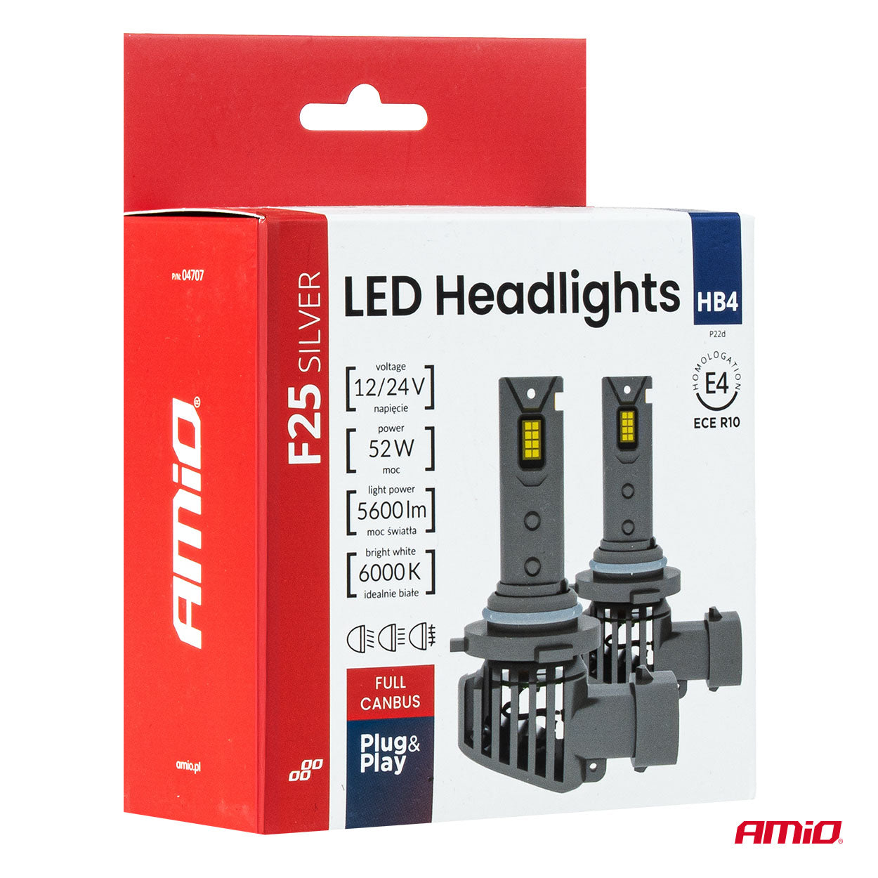 LED-pærer HB4/9006 med 52 W effekt