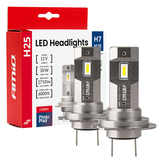 LED žárovky do předních světlometů H7 a H18 s CANBUS ze série H25