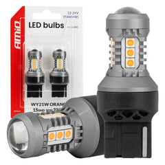 LED-pære 7440 WY21W med orange lys