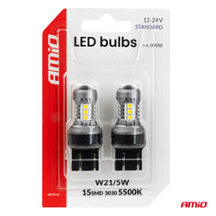 LED žárovka 7443 s 15 SMD 3030 LED diodami