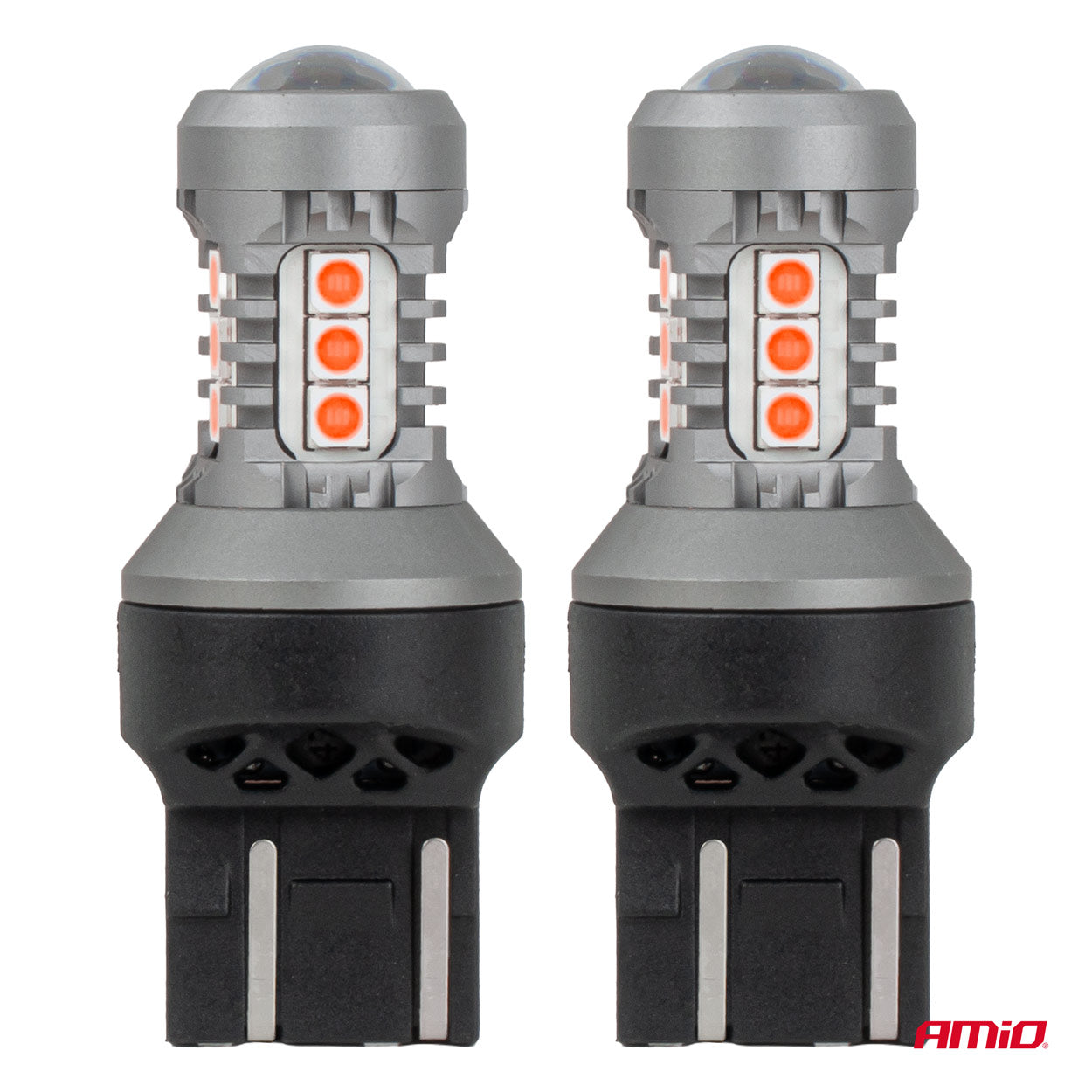 LED žárovka 7443 W21/5W s červeným světlem