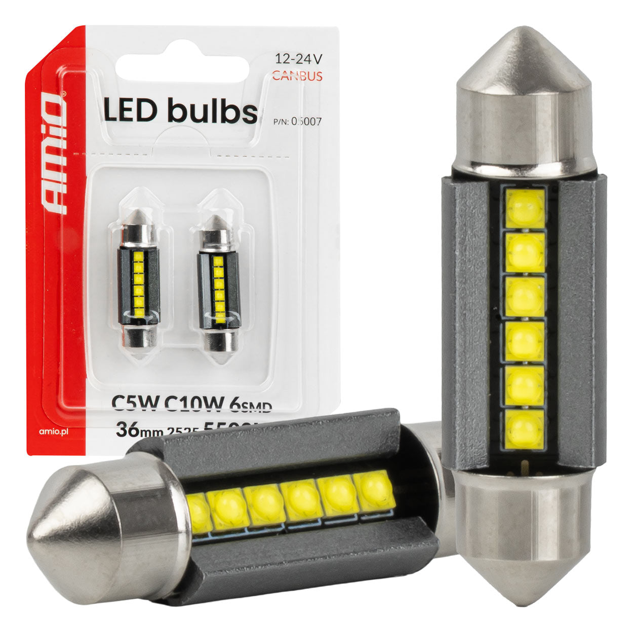 36mm CANBUS LED žárovka se 6 SMD 2525 LED diodami