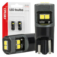 T10 LED-pære med CANBUS, hvidt lys og 12/24 V