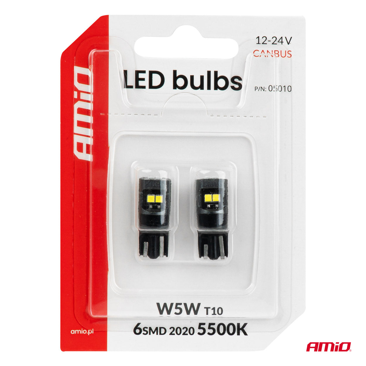 T10 LED-pære til 12/24 V-systemer