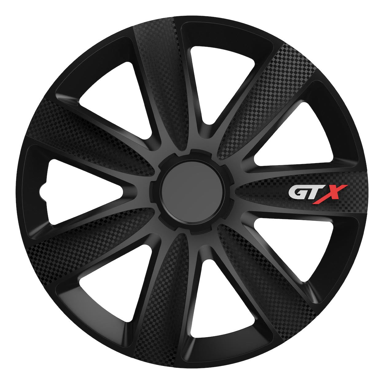 Kryt kola GTX v černém karbonovém vzhledu pro 14" ocelové disky