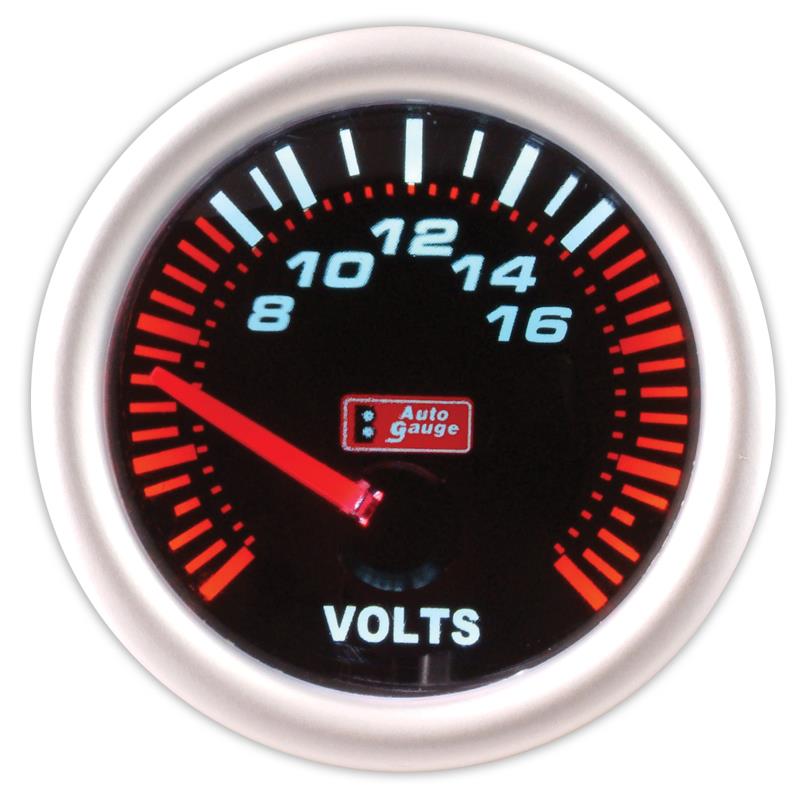 Voltmetr černý 2 palce Auto Gauge