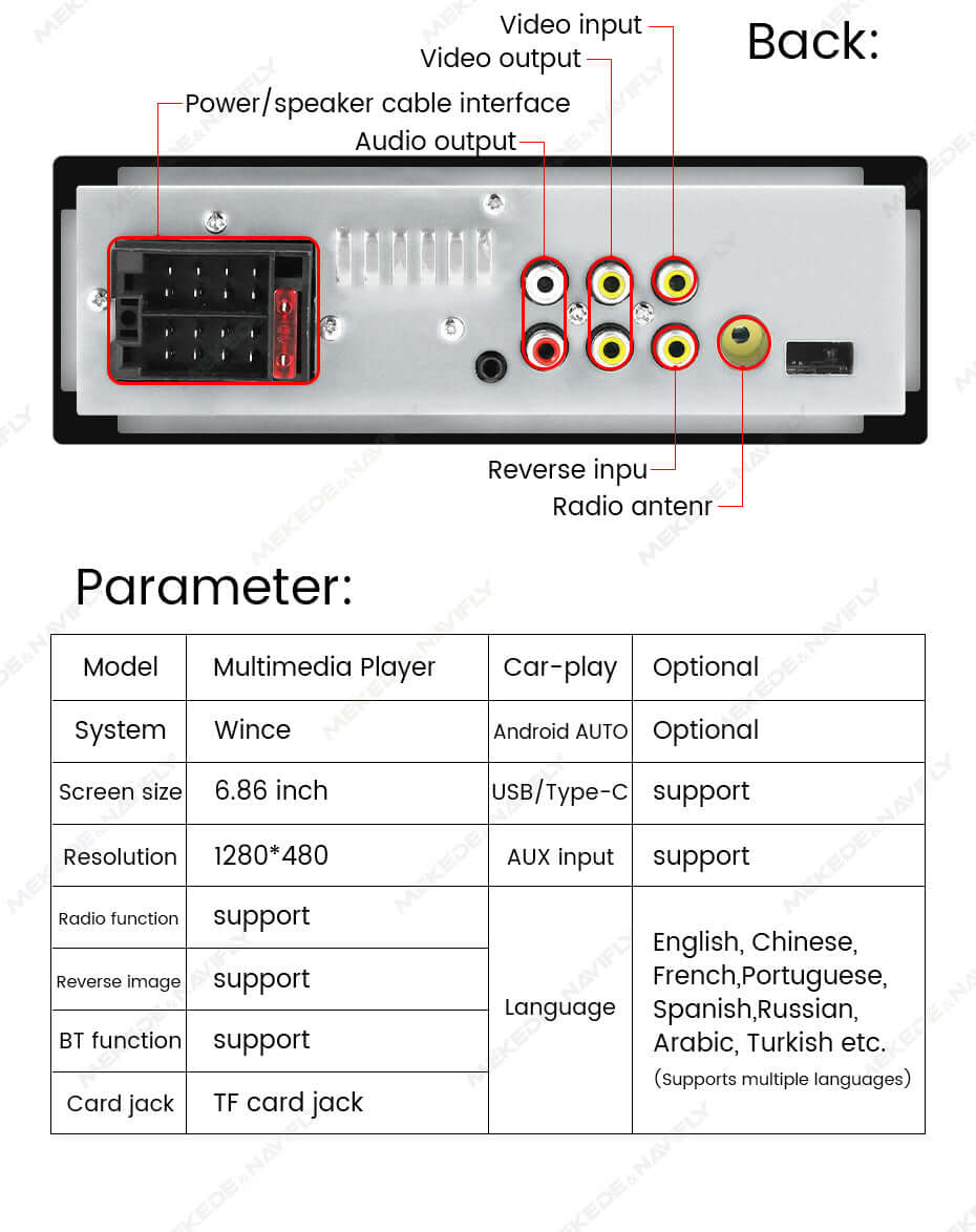Univerzální – 6,86" 1-DIN rádio s Apple CarPlay a Android Auto – Carmediaeurope.com