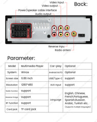 Univerzální – 6,86" 1-DIN rádio s Apple CarPlay a Android Auto – Carmediaeurope.com
