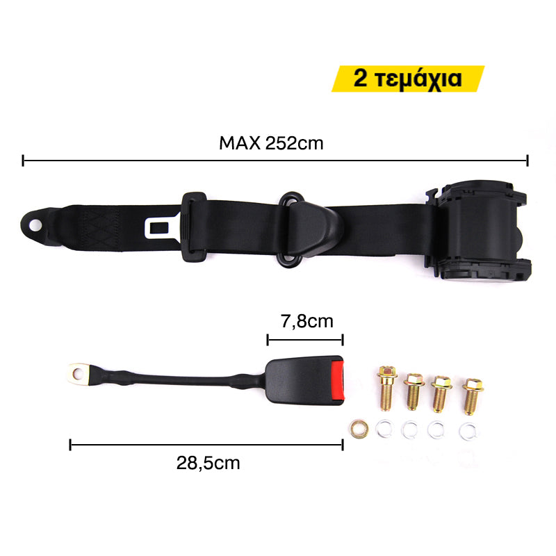 3bodové automatické bezpečnostní pásy, sada 2 ks