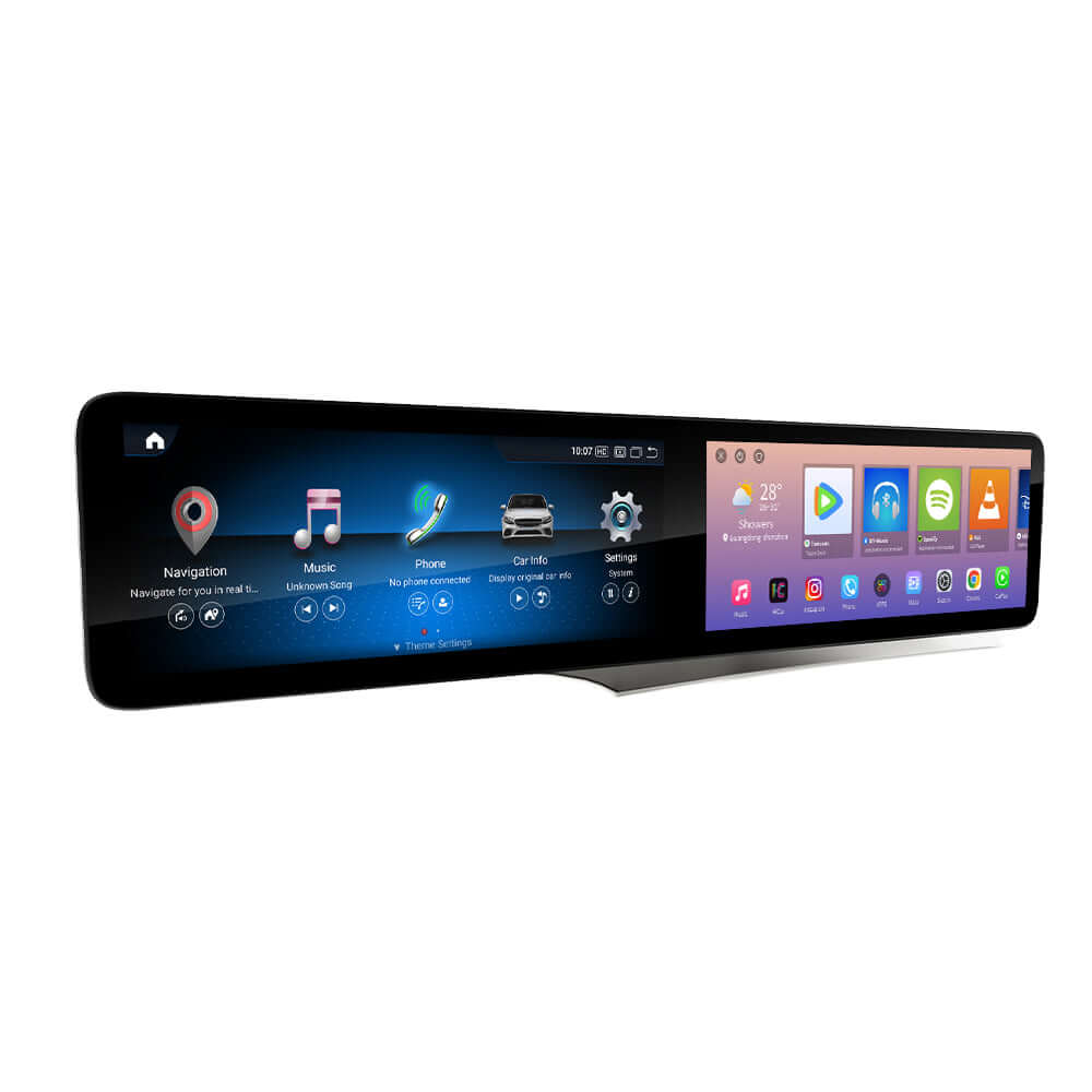 Mercedes C/GLC - 2x 12,3" obrazovka s Apple CarPlay a Android Auto – Carmediaeurope.com