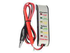 12V tester baterie a alternátoru s krokosvorkou a sondou