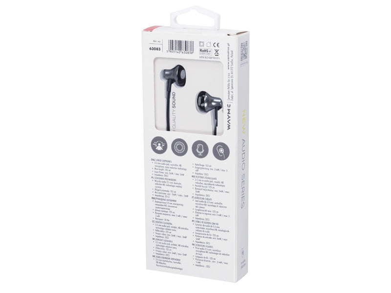Sluchátka WAYME se 125cm kabelem a 3,5mm audio jackem
