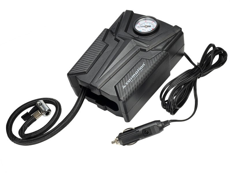 12V vzduchový kompresor se zástrčkou do autozapalovače a analogovým manometrem