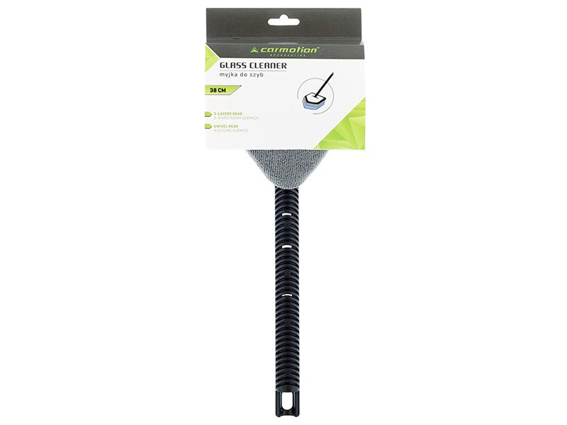 Čistič oken CARMOTION s houbičkou, mikrovláknem a rukojetí 38 cm