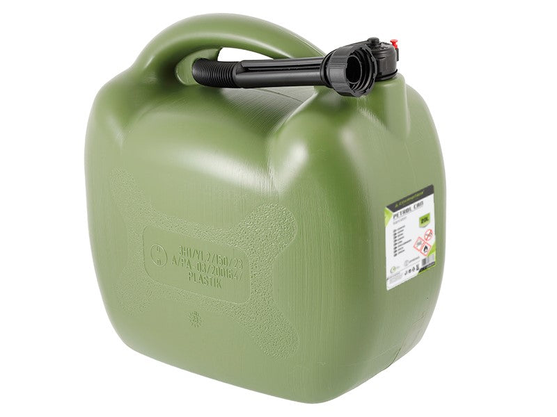 Plastový kanystr na palivo 20 litrů, oválný, khaki