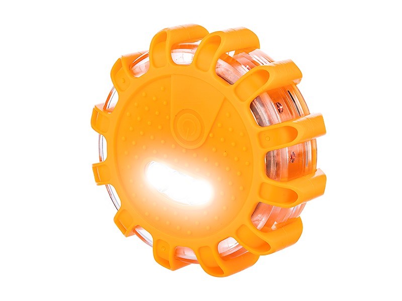 Oranžová výstražná lampa s magnetickým uchycením a hákem
