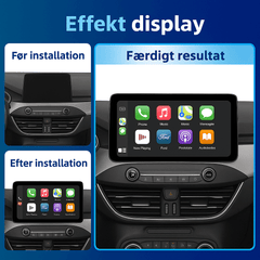 Ford Focus 19-22 - 12,3" autorádio s Apple CarPlay a Android Auto – vzhled displeje před a po instalaci