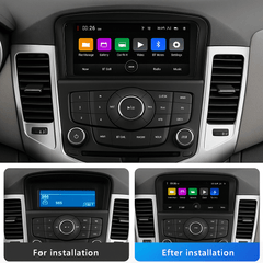 Chevrolet Cruze 09-14 - 7" rádio s Apple CarPlay a Android Auto porovnání instalace před a po